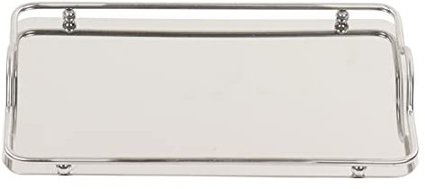 HUAOSN Bandeja Rectángulo Grande de Acero Inoxidable, Bandeja Otomana/para Servir de Metal Resistente con Asas para el Hogar, la Sala de Estar y el Uso Comercial