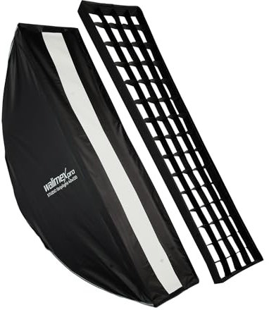Walimex pro Studio Striplight Softbox 40 x 120 cm, Rotation à 360 °, Montage Facile grâce à la Fonction Parapluie, avec Grille, Masque, Adaptateur Bowens et Sac de Transport, idéal pour la