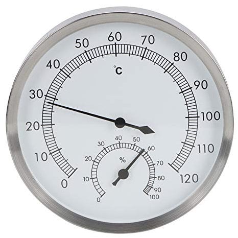 2 In-1 Sauna Room Thermometer and Humidity, Hygrometer Indoor Sauna, Stainless Steel Sauna Room Thermometer Indoor Digital for Home House Accessories