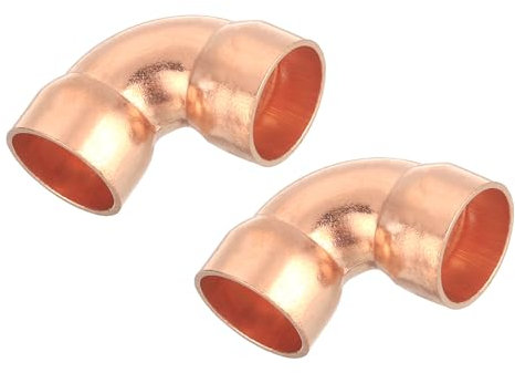 QUARKZMAN 2 Stück 15mm Kupferrohr Bogen, Pressfitting Kupfer mit Dichtungen für Trinkwasser und Gasleitungen