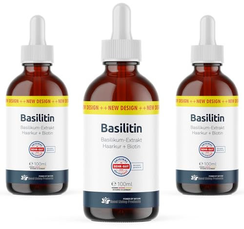 Haarkur mit Basilikum-Extrakt-Basilitin, für dünnes oder trockenes Haar, 100ml pro Flasche 3x