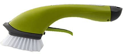ORFOFE Cepillo De Limpieza con Spray De Agua Automático Mango Verde Resistente para Lavar Platos y Utensilios De Cocina Práctico y Duradero