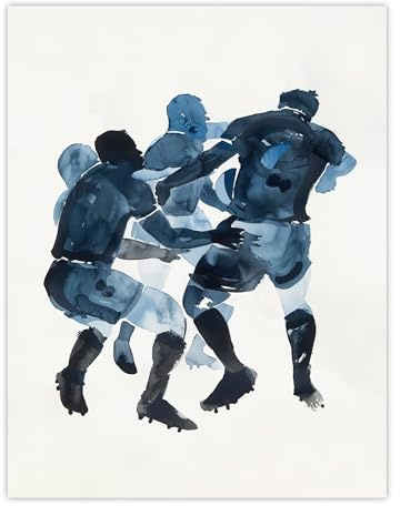 Artery8 Scrum Rugby Fußball Sport Spieler Ungerahmter großer Druck 46x61 cm