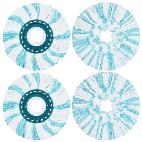 Yuunaie Floor Mop Replacement Cover, Mop Cover Compatible with Leifheit Clean Twist Disc Mop Ergo Mop Replacement Head Microfibre Pack of 4