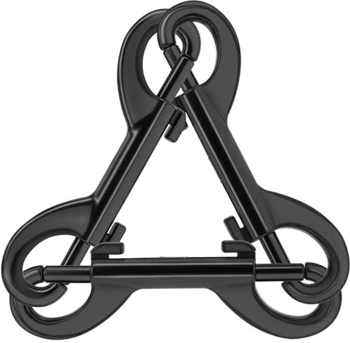 BERANMEY Doppelend-Karabinerhaken, Zinklegierung, 3 Stück, doppelseitige Triggerkette, Metallclip, Schlüsselhalter für Wassereimer, Hundeleine, Futtereimer – Schwarz