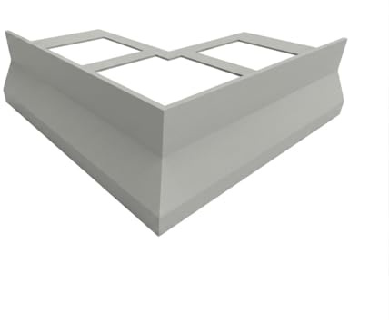 MINUTA PROFILI Angolare Esterno per Profilo gocciolatoio Alluminio Nor Per Balconi e Terrazze 16X16 cm (Grigio Chiaro RAL 7038)