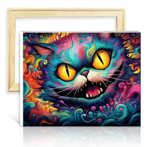 TANGFEIY Malen nach Zahlen-Sets, Alice im Wunderland, Malen nach Zahlen für Erwachsene, mit 3 Pinseln und Acrylfarben, Wandkunst, Ölgemälde nach Zahlen-Sets, ohne Rahmen (30 x 40 cm)