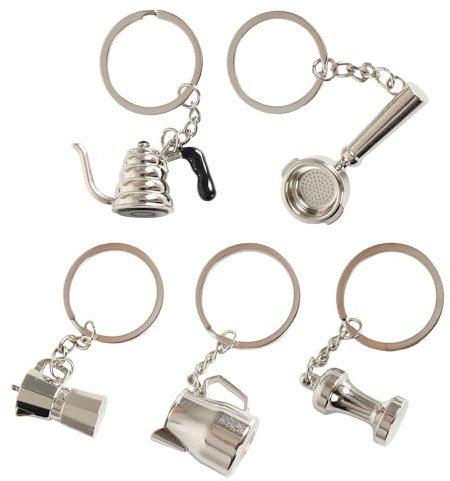 JOERBABU Lot de 5 porte-filtres en métal pour amateurs de café - Texture métallique - Pour les amateurs d'espresso, 1, Dimensions as shown