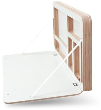 Nordestic NordicDesk – Schreibtisch klappbar, Wandschreibtisch aus Holz mit Wandmontage, platzsparendes Home Office mit Laptop-Fach (Weiß)