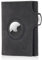 MAGATI Slim Wallet mit AirTag Hülle, Münzfach, RFID-Schutz - il Santo Kartenetui - Kartenhalter Einkaufswagenchip-Fach Portemonnaie, Schwarz Vintage