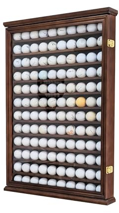 Vice Golfbälle Vitrine – Shocked & Noodle TP5 Golfballschrank (ARRAWIS Black) – Kapazität 120 Bälle, UV-Schutz, abschließbar (Nussbaum)
