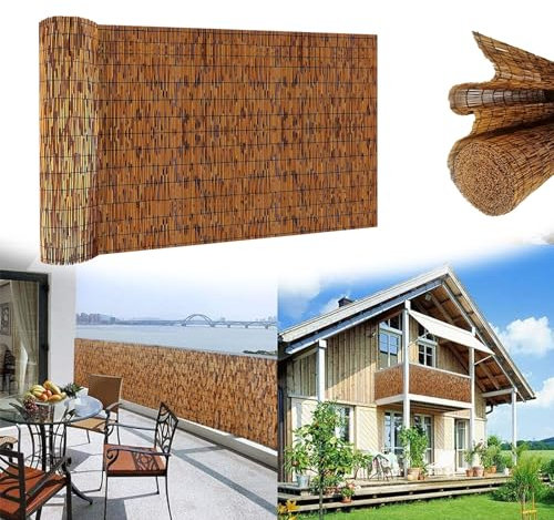 Brise-Vue en Roseau pour Balcon Clôture en Roseau Naturel Écran en Roseau pour Clôture Séparateur Canisse en Roseau Clôture en Bambou pour Patio Extérieur(50x100cm(1.6x3.3FT))