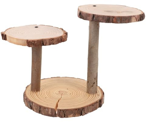 SEWOART Stabiler Pflanzenständer Aus Holz Abgestufter Tortenständer Balkon-blumentopfhalter Zimmerdekorativ Natürliches Holzmaterial