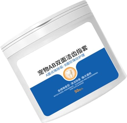 VANZACK Portable Pet Finger Toothbrush 50pcs Wipes for Cats Dogs Easy Pet Care Solution