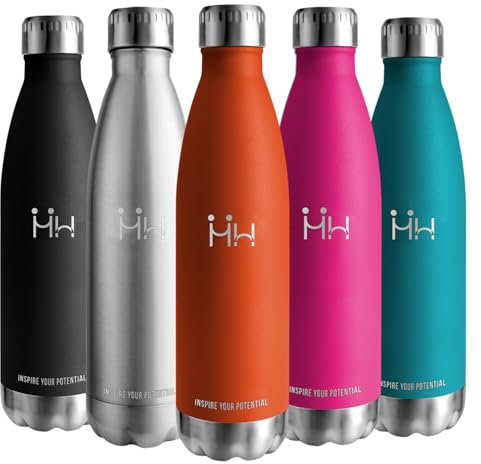 Gourde, 750 ml Sans BPA, Gourde inox, 18/8 Acier Inoxydable, Bouteille Isotherme, Isolation Sous Vide à Double Paroi, Gourde Acier Inoxydable pour Cuisine, Camping Salle de Sport Bouteille - Orange