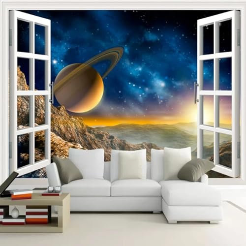 Kosmische Landschaft Auf Der Fensterbank Fototapete 3D Wohnzimmer Wand Wandbilder Schlafzimmer 3D Tapetenkleister Wohnzimmer Die Wand Für Schlafzimmer Wandbild- -267795432127