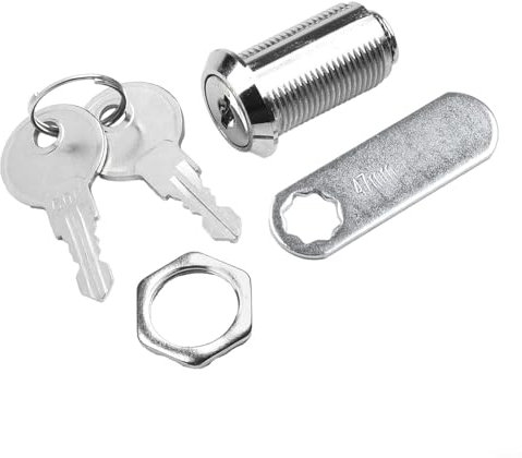 Serratura a camma resistente per armadietti per porte e armadietti, in lega di metallo, con 2 chiavi (30 mm)