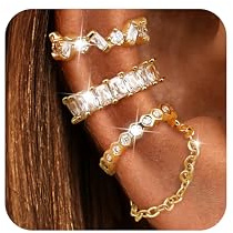 Dochais 3 Stück Ear Cuff Gold Silber Fake Piercing Ohrringe Ohrclips Damen Ohne Ohrlöcher CZ Wrap Funkelnde Runde Huggie Clip Ohrringe Fake Helix Knorpel Earcuffs in Geschenkbox für Mädchen C