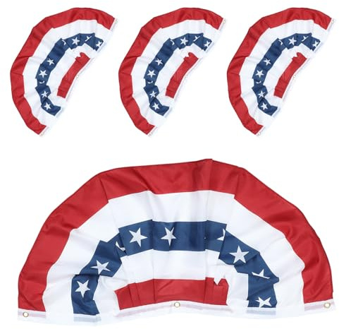 OSALADI Décorations du 4 Juillet Lot de 4 Fanions Drapeaux Américains Plissés 45X90 CM pour Événements Patriotiques Extérieurs