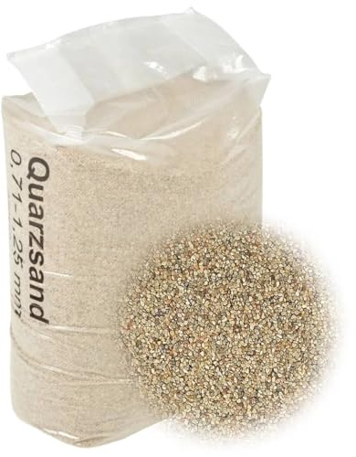 ZIRLANLV Sabbia Filtrante Al Quarzo Naturale da 25 Kg, Sabbia Silicea di Alta qualità per Acquari, Piscine, Filtrazioni Dell'acqua e Sabbiatura (0,71-1,25 mm)