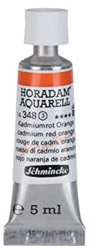 Schmincke – HORADAM® AQUARELL - feinste Künstler-Aquarellfarben, Kadmiumrot Orange - 5 ml