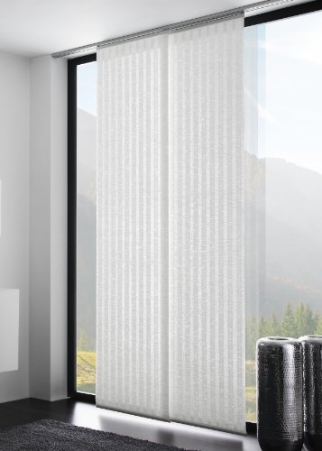 Flächenvorhang/Schiebegardine Contrast halbtransparent, natürliche Bast Struktur, Farbe: braun, 60x245cm, hochwertige Verarbeitung