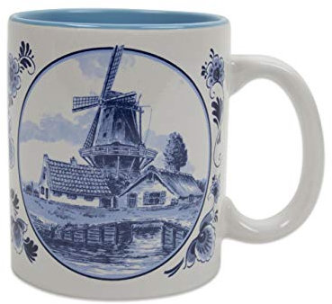 Essence of Europe Gifts Delft Windmill Ceramic Coffee Cup [Kitchen, 8 oz]