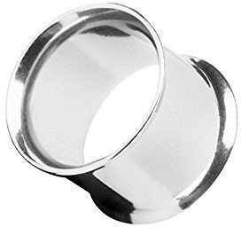 Piercingfaktor Flesh Tunnel Ear Plug Ohr Piercing Tribal Double Flared Plug aus Edelstahl 10mm Silber