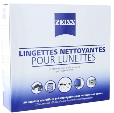 Zeiss Lingettes Nettoyantes pour Lunettes 30 Lingettes