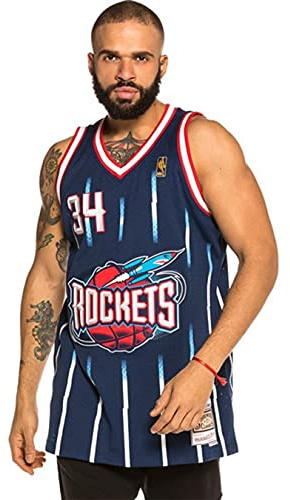 Mitchell & Ness Hakeem Olajuwon #34 Houston Rockets 1996-97 Swingman NBA Trikot Navy, M