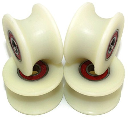(50-25-10) 4 x 50 mm gefräste Nylon-Riemenscheiben mit 25 mm Nut Made in EU (10 mm Lager)