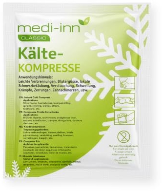 72x MEDI-INN Einweg Sofort-Kühlpads 12,7 x 15,2 cm, große Direkt Kühlpacks zum Aktivieren, Kältekompressen für Sport, Erste Hilfe, Reisen, Praxis & Zuhause