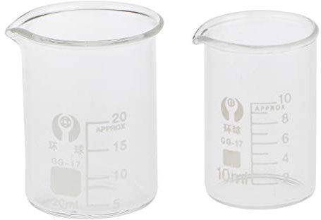 2x Messbecher aus Glas, 10ml / 20ml