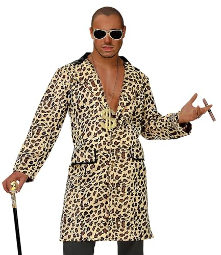 Pimp Kostüm Mantel Hustler im Leoparden Look - Beige Braun