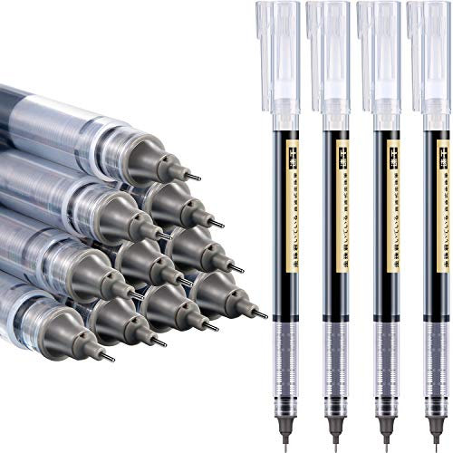 Frienda 12 Stück Rolling Kugelschreiber 0,5 mm Feiner Kugelschreiber Japanischer Stift Schnelltrocknender Kugelschreiber mit flüssiger Tinte
