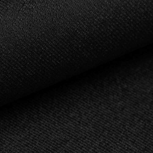 novely® ARTENA - Samtiger Velours-Möbelstoff - Anschmiegsamer Polsterstoff - Robuster Bezugsstoff - Pflegeleichte Meterware 1lfm | Farbe: 18 Schwarz