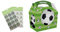 30 x Boys Football Food Boxes - Picnic Meal Bag ~ Sports Birthday Party Box With Seal Stickers