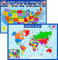 Weltkarte Poster und USA-Karte mit zusätzlichen Features - laminiertes Lernposter (14 x 19,5 Zoll) - Karten für Kinder, Klassenzimmer-Dekoration, Vorschule und Grundlegendes Lernen, Lehrerbedarf