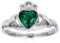 925 Sterling Silber Love Loyalty Friendship graviert Claddagh zirkonia Smaragd Ring