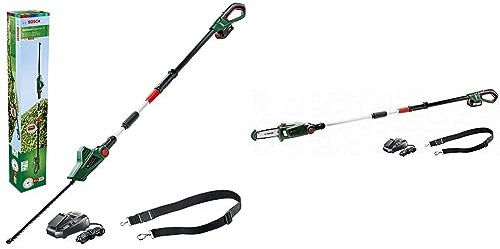 Bosch Home and Garden 06008B3000 UniversalHedgePole Tagliasiepi Telescopico & Motosega Elettrosega Svettatoio a batteria UniversalChainpole 18 (2 batterie, sistema da 18 Volt, confezione in cartone)