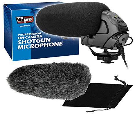Vidpro XM-50 Professional On-Camera Condenser Shotgun Video Microphone DSLR Cameras, Camcorders, Smartphones and Computers for Recording, Interviews, Video Production, Live Conferencing and Studio