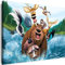 Julia-Art - Bilder Film Cartoons Tiere Kinder Biester Bär 60 x 40 cm LeinWandBilder Xxl - 1 Teilige WandBilder Art 3D Modern Kunstdrucke w-a-2063-37
