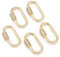 PandaHall 5pcs Brass Oval Screw Carabiner Lock Charms with Clear Cubic Zirconia Real 18K Gold Plated Key Chain Hook Clasps Connector for Keyrings Handbags Necklaces Jewelry Making Crafts,29.5x15x2.2mm