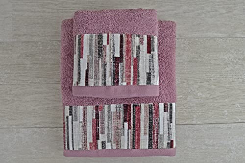 Cieffepi Home Collections NISIDA - Set 2 Asciugamani (Viso + Ospite) (Rosa Antico)