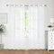Transparente Vorhänge für Schlafzimmer, Wohnzimmer, 213 cm lang, Gittermuster, geometrische Stickerei, halbtransparent, Leinenstruktur, marokkanischer Voile, Fensterbehandlungssets, 132 cm B x 2