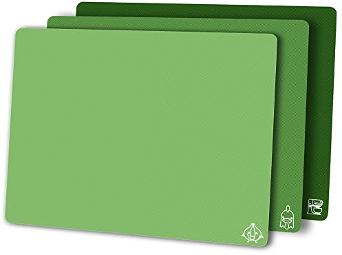 ZVP - Set di 3 taglieri in plastica flessibile, colori sfumati, tappetini senza BPA, antiscivolo, lavabili in lavastoviglie, 30 x 30 cm, colore: verde multicolore