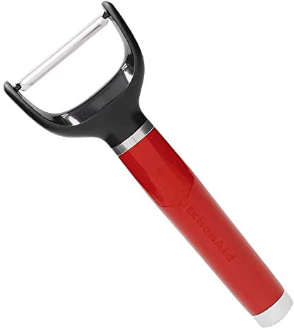 KitchenAid Y-Schäler, Edelstahlschäler mit beweglicher Klinge für Früchte und Gemüse – Empire Rot