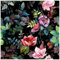 HAOKHOME Wild Spring Peel and Stick Wallpaper Bouquet Botanical Floral Black/Green/Pink Removable Stick on Home Decor 17.7in x 118in