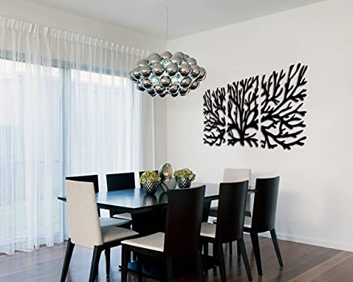 Pet-Jos Wandbaumschmuck Holz Wanddeko Baum Wanddekoration groß Deko mehr Farben Family Wall Art Geometrische Ornamente Minimalistische Wandkunst Hängende Dekoration Wall Tree Decoration Large (Black)