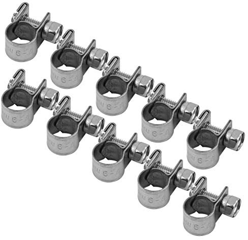 MOUMOUTEN schlauchschellen, 10 Stück 8Größe Einstellbare Bremsschlauch Klemme zum Abklemmen 6mm-20mm Edelstahl Worm Drive Hose Clamp für Haus Gas Rohr Flexible Schlauch Rohr(7-9Mm)